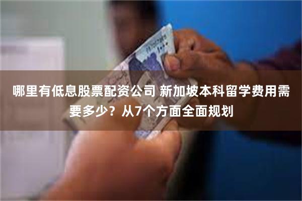 哪里有低息股票配资公司 新加坡本科留学费用需要多少？从7个方面全面规划