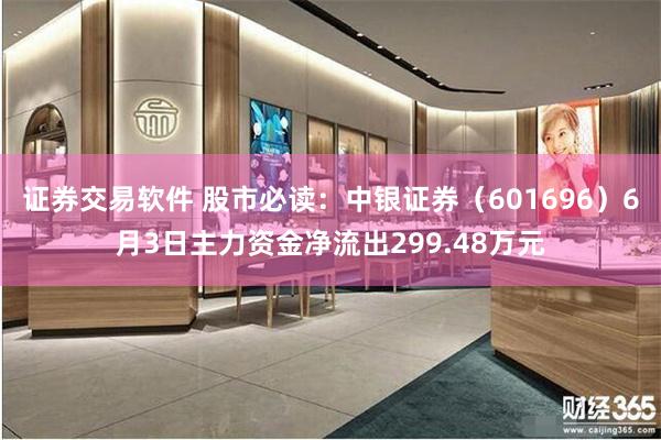 证券交易软件 股市必读：中银证券（601696）6月3日主力资金净流出299.48万元